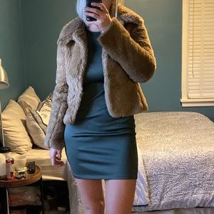 Betsey Johnson faux fur coat